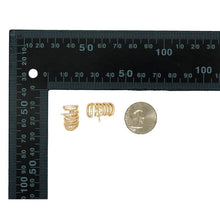 Load image into Gallery viewer, Gold Silver Swirl Huggie Shape Stud Earrings, Sku#B348