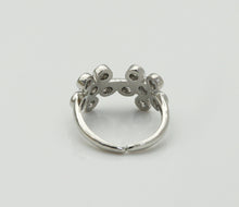 Load image into Gallery viewer, CZ Flower Adjustable Ring, Sku#B184