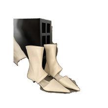 Load image into Gallery viewer, Women's French-Style Pointed-Toe Stiletto Boots - Mid-Calf Hollow-Out Design Stretchy PU Leather