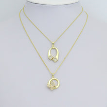 Load image into Gallery viewer, Clear CZ Gold Horseshoe Heart Butterfly Charm Pendant,Sku#LK1253