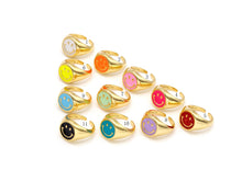 Load image into Gallery viewer, Enamel Smiley Face Ring, X263C