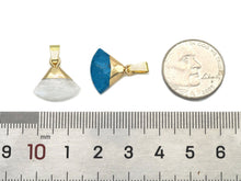 Load image into Gallery viewer, Natural Moonstone Turquoise Gemstone Fan shape Charm, Sku#LY28