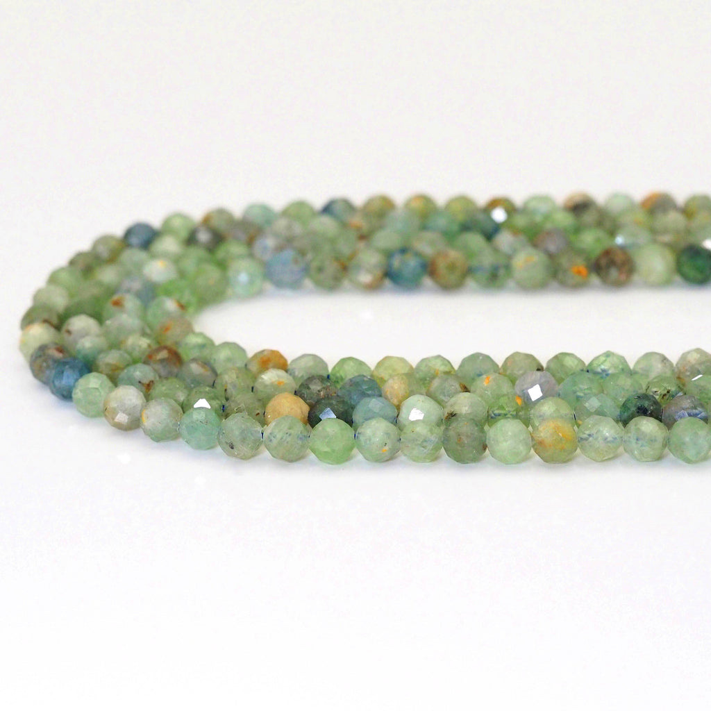 Genuine Green Kyanite Round Faceted Beads, 3mm/4mm/5mm, Sku#U1607