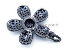 Load image into Gallery viewer, 16mm CZ Cobalt Blue Micro Pave Daisy Flower Pendant,sku#L84