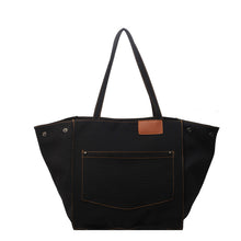 Load image into Gallery viewer, Women's High-Capacity Canvas Shoulder Bag - Stylish Bucket Tote with Multiple Pockets