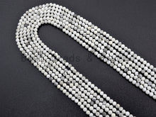 Load image into Gallery viewer, 2mm/3mm Natural Faceted Round Howlite beads, Natural White G