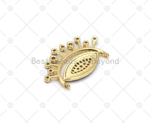 Load image into Gallery viewer, CZ Micro Pave Black Enamel Evil Eye With Teardrop Shape Pendant, 18K Gold Filled Evil Eye Charm, Necklace Pendant,19x30mm, Sku#L633
