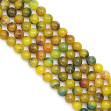 Load image into Gallery viewer, 14mm Yellow Green Agate Round Smooth Beads, Sku#U1845