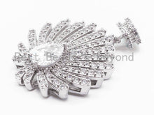 Load image into Gallery viewer, CZ Micro Pave Flower pendant with Teardrop Stone, SKU#L212