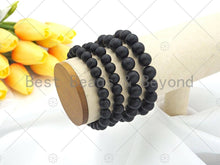 Load image into Gallery viewer, Natural Matt Black Onyx Stretchy Bracelet