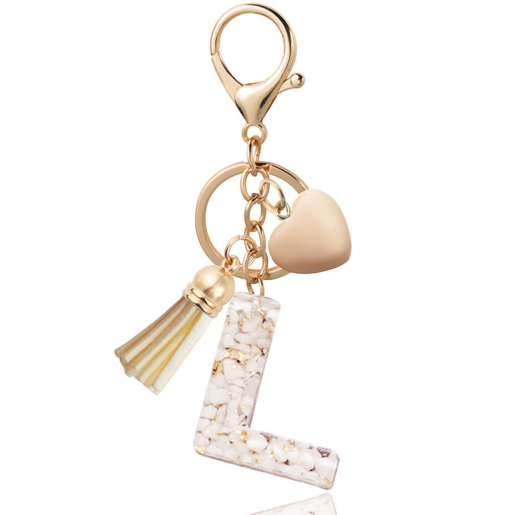 Personalized Heart Shell Letter Pendant Necklace with Tassel - A-Z Initial Charm