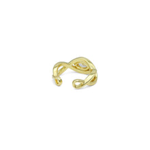 Load image into Gallery viewer, Gold Silver Clear CZ Evil Eye Adjustable Ring, Sku#A236