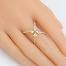 Load image into Gallery viewer, Clear CZ Arrows Criss Cross Ring, Sku#A181