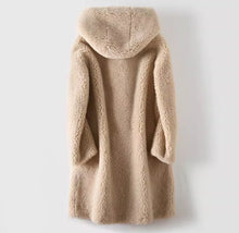 Load image into Gallery viewer, Women's Mid-Length Hooded Coat In Composite Leather And Fur