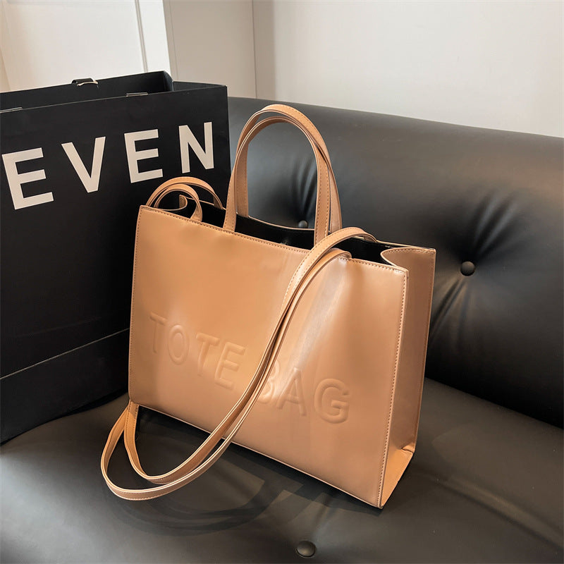 Retro Tote Bag for Women – Trendy PU Leather Commuter Handbag with Dual Straps