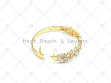 Load image into Gallery viewer, Big CZ Micropave Bangle Bracelet, 18K Gold Filled CZ Cuff Bracelet, Open Bracelet, Fashion Jewelry, Sku#LK488