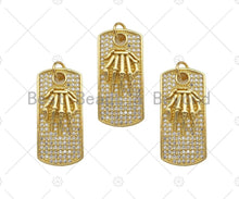 Load image into Gallery viewer, CZ Micro Pave Skeleton Hands On Rectangle Shape Pendant, LK177