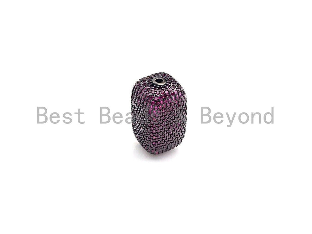 Large Colorful CZ Micro Pave Block Rectangle Beads, Sku#X146