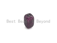 Load image into Gallery viewer, Large Colorful CZ Micro Pave Block Rectangle Beads, Sku#X146