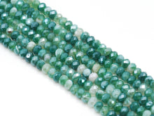 Load image into Gallery viewer, Mystic Natural Green Banded Agate Rondelle Faceted Beads, Sku#UA250