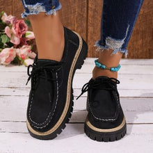 Load image into Gallery viewer, Women's Lace-Up British Striped Loafers | Cow Suede Leather Shoes