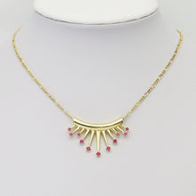 Load image into Gallery viewer, Colorful CZ Gold Celebration Dream Star Tube Pendant, Sku#LX337