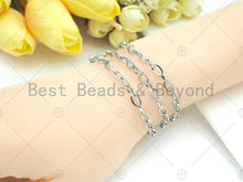 Load image into Gallery viewer, 5x8mm Stainless Steel Rectangular Chain by Yard, Silver Unfinished Jewelry Chains, Wholesale Chain, Non-tarnishing Chain, sku#A105