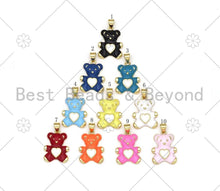 Load image into Gallery viewer, Colorful Enamel Teddy Bear Shape Pendant