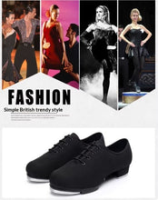 Load image into Gallery viewer, Unisex Tap Dance Shoes - Oxford Fabric with Soft Rubber Soles for Adults &amp; Kids