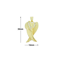 Load image into Gallery viewer, CZ Gold Angel Wings Charm Pendant, Sku#LK1176