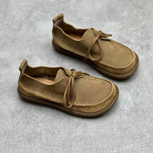 Load image into Gallery viewer, Women's Retro Leather Lace-Up Flats - Genuine Cowhide Casual Shoes