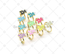 Load image into Gallery viewer, Colorful Enamel Teddy Bear Adjustable Ring, Sku#LD170