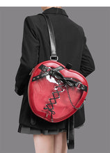 Load image into Gallery viewer, Gothic Bow Backpack with Chain Strap – PU Leather Dark Style Women's Bag