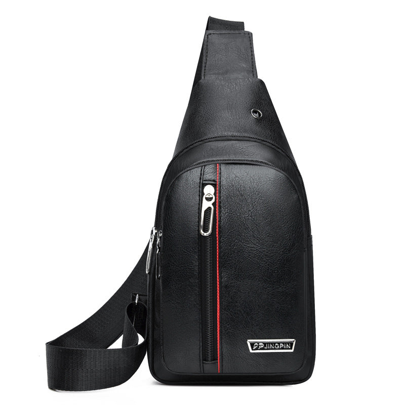 Men's Slim Waterproof PU Crossbody Bag – Lightweight Business Shoulder Bag