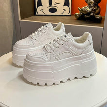 Load image into Gallery viewer, Women's Platform Sneakers Height Increasing Chunky Shoes White Black