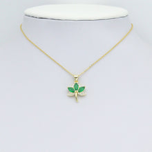 Load image into Gallery viewer, CZ Green Clear Purple Flower Maple Leaf Charm Pendant,Sku#LK1229