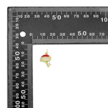 Load image into Gallery viewer, Clear CZ Red Enamel Gold Mushroom Charm Pendant,Sku#LK1220
