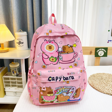 Load image into Gallery viewer, Capybara Cartoon School Backpack for Girls – Cute Nylon Bookbag for Primary &amp; Middle School
