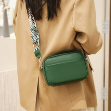 Load image into Gallery viewer, Rhombus Embroidered Crossbody Bag - Genuine Leather Small Square Shoulder Bag
