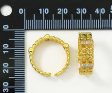 Load image into Gallery viewer, CZ Double Link Chain Shape Adjustable Ring, Sku#X334