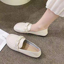 Load image into Gallery viewer, Women's Leather Slip-On Loafers | Round Toe Flat Shoes for Casual Everyday Wear