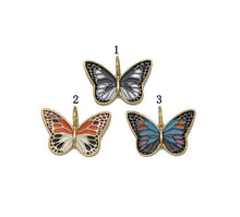 Load image into Gallery viewer, Gold CZ Enamel Butterfly Charm, 20x29mm, Sku#LK729