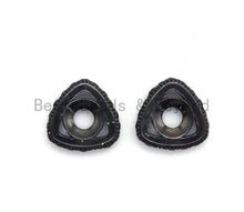 Load image into Gallery viewer, Black CZ Pave Large Hole Triangle Spacer, sku#C94