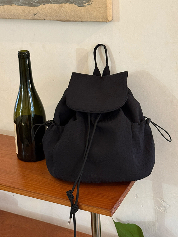 Korean Lightweight Nylon Streetwear Backpack - Unisex Canvas Travel Daypack with Multiple Pockets