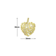 Load image into Gallery viewer, Clear CZ Gold Cage Puffy Heart Charm Pendant, Sku#LD708