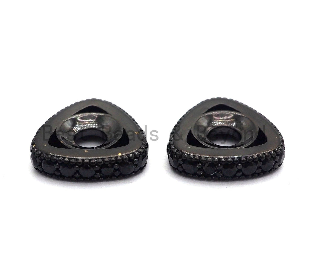 Black CZ Pave Large Hole Triangle Spacer, sku#C94