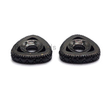 Load image into Gallery viewer, Black CZ Pave Large Hole Triangle Spacer, sku#C94