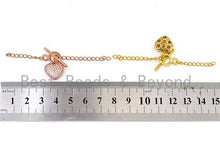Load image into Gallery viewer, 1set, CZ Micro Pave Heart Shaped Toggle Clasp, CZ Pave Gold,Silver,Black,Rose Gold Toggle Clasp for Jewelry Making, 13mm, sku#AA2