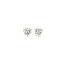 Load image into Gallery viewer, Gold Clear CZ Heart Stud Earrings, Sku#LX334