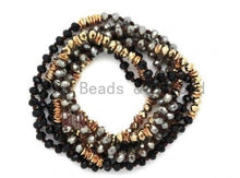 Load image into Gallery viewer, NEW Color 60 Long Hand Knotted Mixed Color Crystal Necklace Chain, Double Wrap Necklace, 5x8mm Crystal with Brass Spacer Beads, Sku#DS3